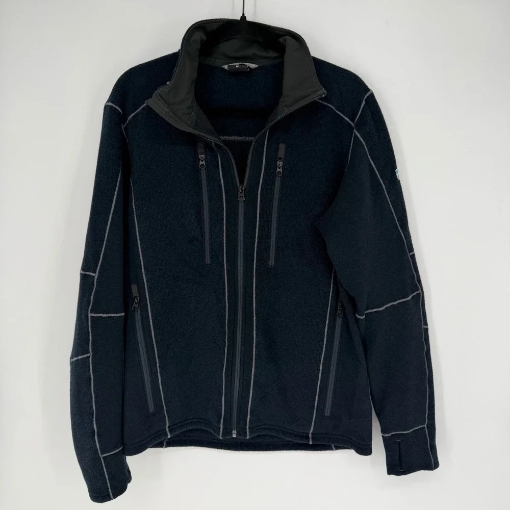 KUHL INTERCEPT FULL ZIP FLEECE JACKET NAVY BLUE OUTDOORS CASUAL MEDIUM